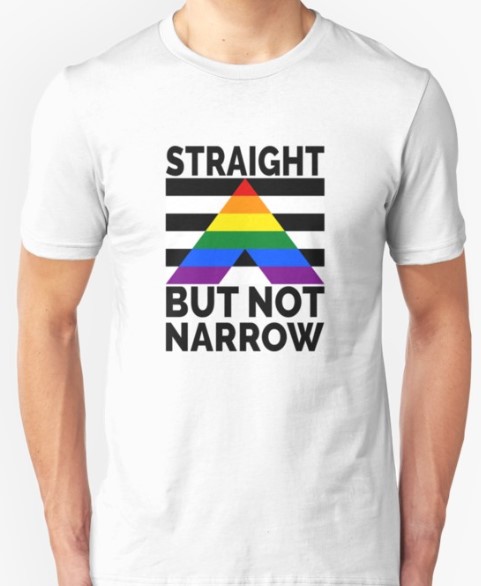 Straight but not narrow tshirt queerpedia lgbt straight ally gay supporter