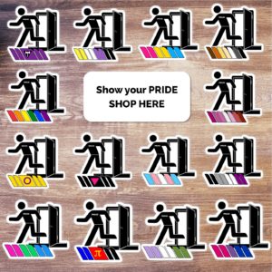 Queerpedia pride flag stickers rainbow pan ace bi poly square